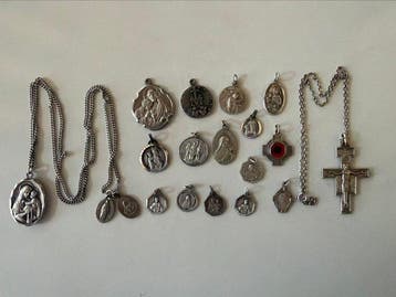médaille (17) - Vintage - Argent, Plaqué(e) argent -, Antiek en Kunst