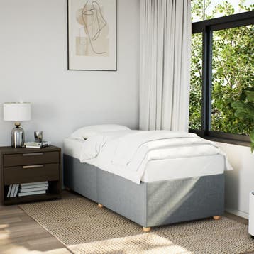 vidaXL Bedframe zonder matras 100x200 cm stof lichtgrijs, Verzenden