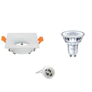 LED Spot Set - 4W LED Dimbare Vierkante Inbouwspot met GU10,, Verzenden
