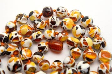 Barnsteen - Natuurlijk Baltisch amber - 6/8 mm - Halsketting