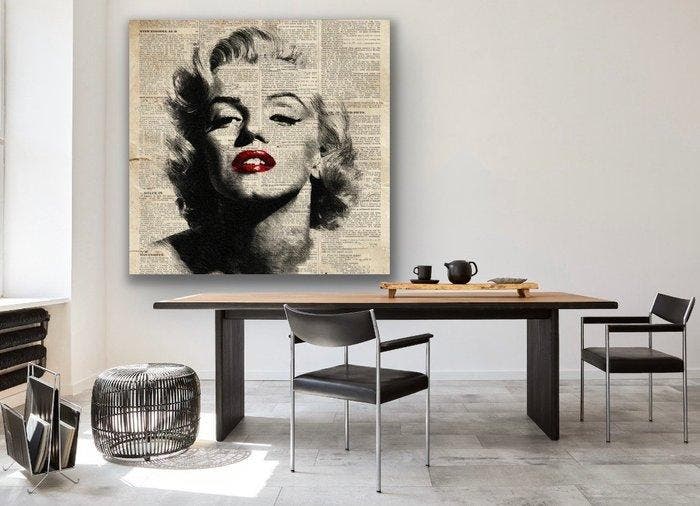 EMIR BERCUTTE - MARILYN MONROE JUST A KISS - Toile L, Antiquités & Art, Art | Objets design