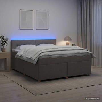 vidaXL Boxspringbed met matras met hoofdeinde Taupe 160 x, Verzenden, Nieuw