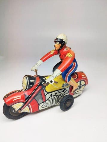 SFA Paris Tinplate Motorcycle with rider - Blikken speelgoed