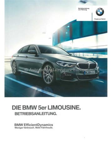 2017 BMW 5 SERIE LIMOUSINE INSTRUCTIEBOEKJE DUITS, Ophalen of Verzenden