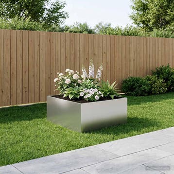 vidaXL Plantenbak zilver 100 x 100 x 40 cm Gegalvaniseerd, Verzenden, Nieuw