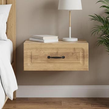 vidaXL Muurbevestigde Nachttafel Artisanaal eiken 49 x 34,5, Verzenden, Nieuw