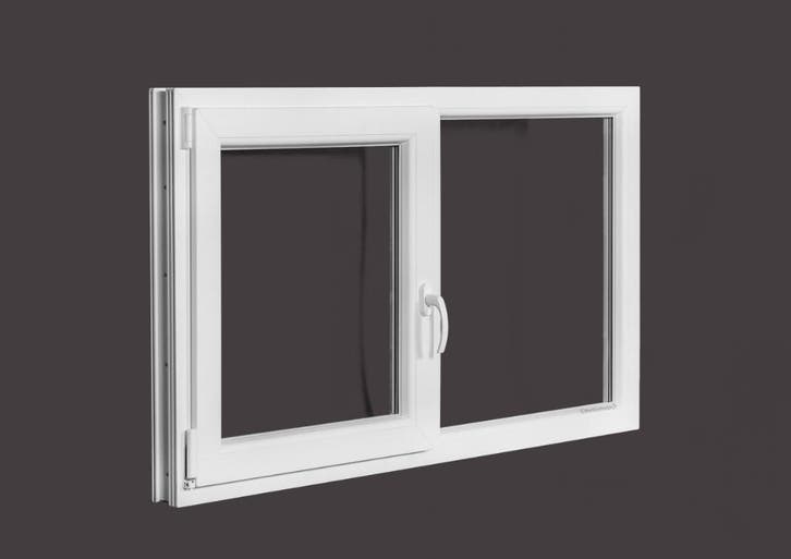 PVC raam draaikiep-vast b150xh80 cm Wit, Doe-het-zelf en Bouw, Glas en Ramen, Nieuw, 120 tot 160 cm, Dubbelglas, 80 tot 120 cm