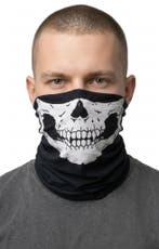Sjaal Skull Colsjaal Zwart Wit Col Masker Doodskop Skelet Mo, Ophalen of Verzenden, Nieuw