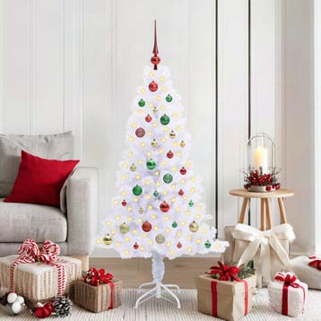 vidaXL Kunstkerstboom met 150 LED Wit 150 cm PVC en Staal, Verzenden, Nieuw