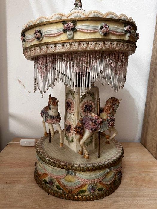 Tafellamp - Hars, Metaal, Glas, stof - Vintage, Antiquités & Art, Curiosités & Brocante