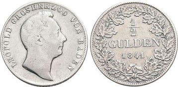 1/2 Gulden 1841 Baden-durlach Leopold 1830-1852, Verzenden