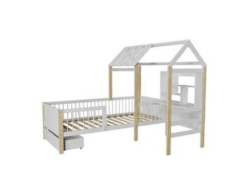Veiling - Kinderbed Yari - Incl. Tafel en Lade - Wit / Natur