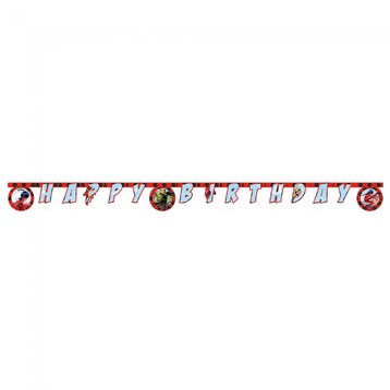Miraculous Letterslinger Happy Birthday 1,8m, Verzenden