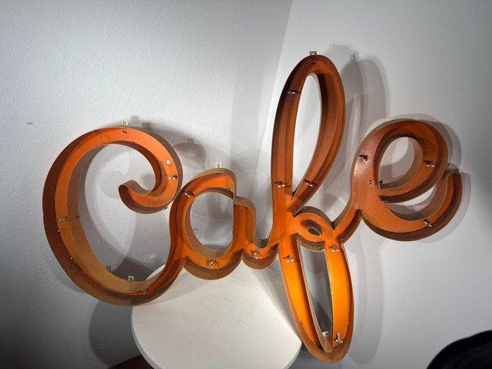 Café - Reclamebord - Metaal, Antiek en Kunst, Curiosa en Brocante