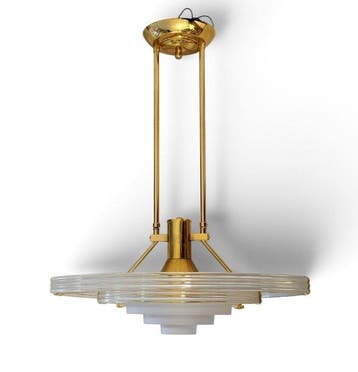 Estilo Pietro Chiesa - Plafondlamp - Messing, Kristal -, Nieuw