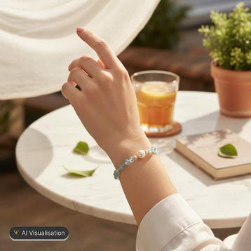 Zonder minimumprijs - Armband - 18 karaat Geel goud Parel -