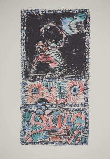 Pierre Alechinsky (1927) - Composition surréaliste aux