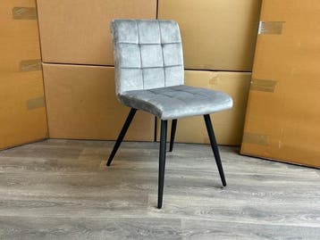 Veiling - Stoel Tilly (set van 8) Velvet - Velours - Grijs