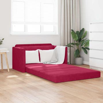 vidaXL Slaapbank / zetel Wijnrood 124 x 71 x 78 cm Fluweel, Huis en Inrichting, Zetels | Zetels, Verzenden, Nieuw