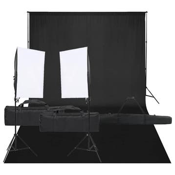 vidaXL Fotostudioset met verlichtingsset en achtergrond, Verzenden, Nieuw