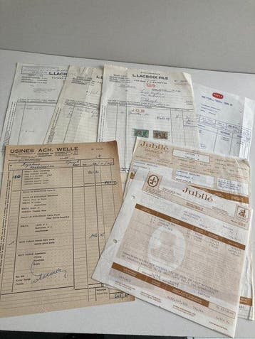 Themacollectie - Lot oude facturen aankoop Tabak en