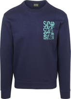 Scotch and Soda Sweater Logo Navy maat Maat 48/50 (M) Heren, Vêtements | Hommes, Verzenden