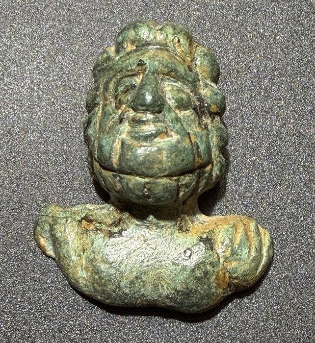 Romain antique Bronze Buste du Lauréat, Jupiter barbu avec, Collections, Minéraux & Fossiles