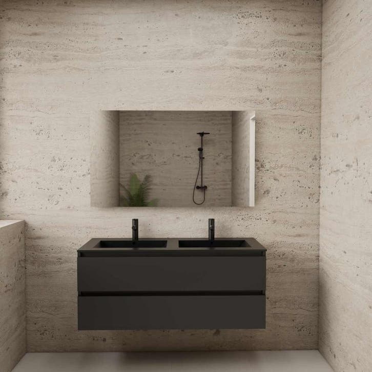 ACTIE BWS Badmeubel | Paris | Antraciet 120 cm | Mat Zwart, Doe-het-zelf en Bouw, Sanitair, Bad, Nieuw, Ophalen of Verzenden