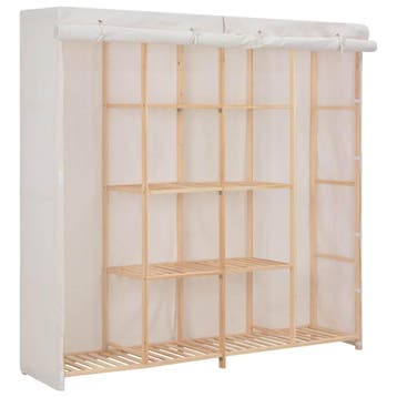 vidaXL Kledingkast 173x40x170 cm stof wit, Huis en Inrichting, Kasten | Kleerkasten, Verzenden, Nieuw