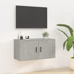 vidaXL Tv-wandmeubel 80x34,5x40 cm betongrijs, Huis en Inrichting, Kasten |Televisiemeubels, Verzenden, Nieuw