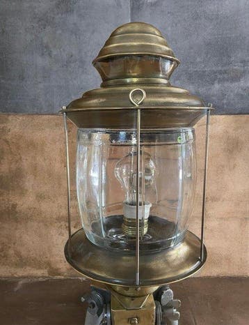 gallileo Gallileo - Scheepslamp (2) - Hout, Messing, Glas,