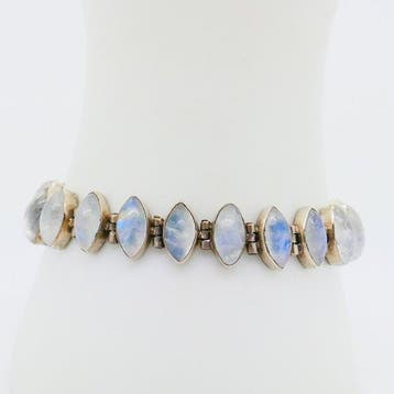 Zonder minimumprijs - Armband Zilver - Maansteen, Nieuw