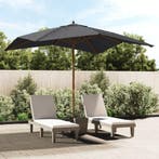 vidaXL Parasol met houten paal 300x300x273 cm zwart, Verzenden