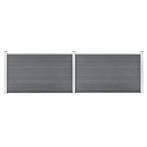 vidaXL Schutting 353x106 cm HKC grijs, Tuin en Terras, Verzenden, Nieuw
