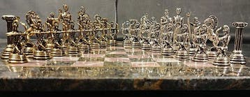 Jeu déchecs - Marinakis Bros  Arqueros - bronze, marbre