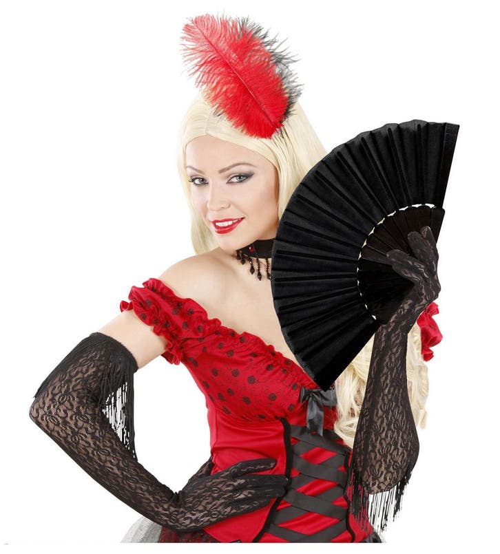 Zwarte Waaier Stof, Hobby en Vrije tijd, Feestartikelen, Nieuw, Verzenden