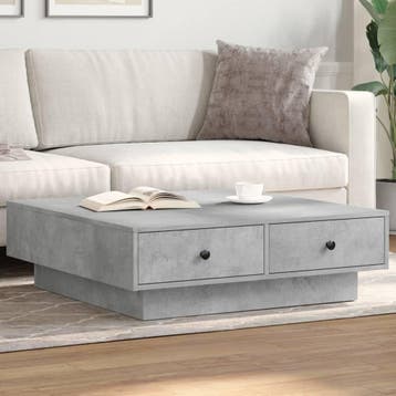 vidaXL Salontafel 90x90x28 cm spaanplaat betongrijs, Verzenden, Nieuw