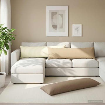 vidaXL Kussensloop 2 pcs HEERLEN Crèmekleurig 40 x 145 cm, Verzenden
