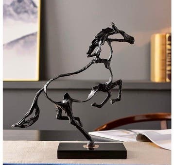 sculptuur, Openwork galloping horse - 33 cm - Metaal