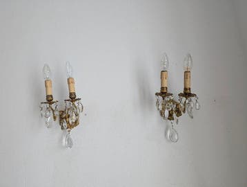 Wandkandelaar (2) - Brons - Cristallo