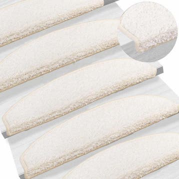 vidaXL Zelfklevende trapmatten 15 st 80 x 24,5 x 3,5 cm Wit, Bricolage & Construction, Échelles & Escaliers, Verzenden