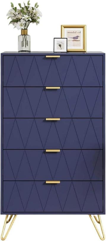 Commode - Dressoir - Ladekast - 60x34x110 cm - Donkerblauw -, Huis en Inrichting, Verzenden, Nieuw