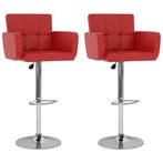 vidaXL Barstoelen 2 st kunstleer rood, Verzenden, Nieuw
