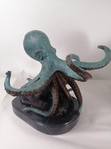 Sculpture, Octopus - 35 cm - Bronze peint à froid