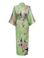 KIMU® Lange Kimono Lichtgroen M-L Maxi Satijnen Kamerjas Och, Ophalen of Verzenden