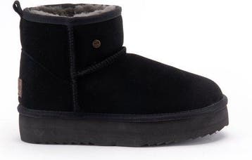 Warmbat Wallaby Suede boot Plateau Dames Laarzen - Zwart..., Verzenden, Nieuw