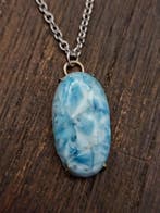 Bijou Brezza marina artisanal en argent 925 avec Larimar