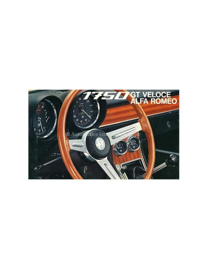1969 ALFA ROMEO GT 1750 VELOCE BROCHURE NEDERLANDS, Livres, Autos | Brochures & Magazines, Enlèvement ou Envoi