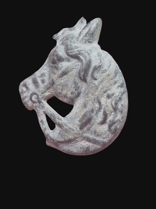 Post-middeleeuws Rare Bronze Horse Applique (Zonder, Antiquités & Art, Antiquités | Autres Antiquités