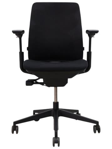 Steelcase Amia Bureaustoel - Refurbished - Nieuwe Stoffering, Verzenden, Zwart, Zo goed als nieuw, Bureaustoel